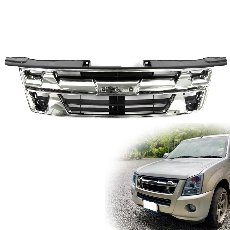 Dmax กระจังหน้า เครือข่ายรถยนต์ เวอร์ชันโครเมียม For Isuzu Dmax 2007-2019 ครบชุด