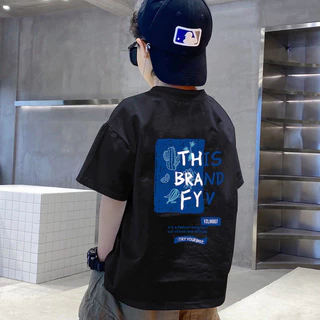 NASA เสื้อแขนสั้นเด็กชาย เกาหลี เสื้อเด็ก ผลิตจากผ้าฝ้าย 100% พิมพ์ลายแฟชั่น ระบายอากาศ สวมใส่สบาย ลำลอง
