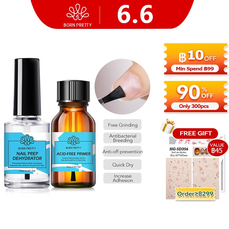 BORN PRETTY 1 ขวดเล็บ Prep Dehydrator Nail-PrimerS ฟรีบดไม่เจ็บเล็บเครื่องมือศิลปะ