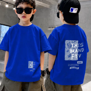 NASA เสื้อแขนสั้นเด็กชาย เกาหลี เสื้อเด็ก ผลิตจากผ้าฝ้าย 100% พิมพ์ลายแฟชั่น ระบายอากาศ สวมใส่สบาย ลำลอง