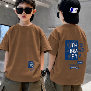 NASA เสื้อแขนสั้นเด็กชาย เกาหลี เสื้อเด็ก ผลิตจากผ้าฝ้าย 100% พิมพ์ลายแฟชั่น ระบายอากาศ สวมใส่สบาย ลำลอง