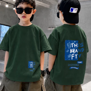 NASA เสื้อแขนสั้นเด็กชาย เกาหลี เสื้อเด็ก ผลิตจากผ้าฝ้าย 100% พิมพ์ลายแฟชั่น ระบายอากาศ สวมใส่สบาย ลำลอง