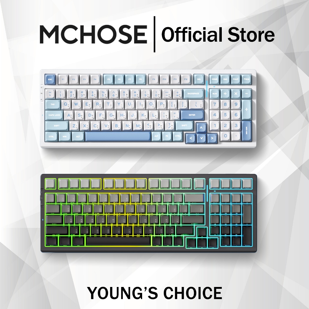 [Keycaps ไทย] MCHOSE G98 Pro / G75 Pro คีย์บอร์ดไร้สาย RGB ปะเก็น Mount Hot-Swappable คีย์บอร์ด Mechanical Keyboard