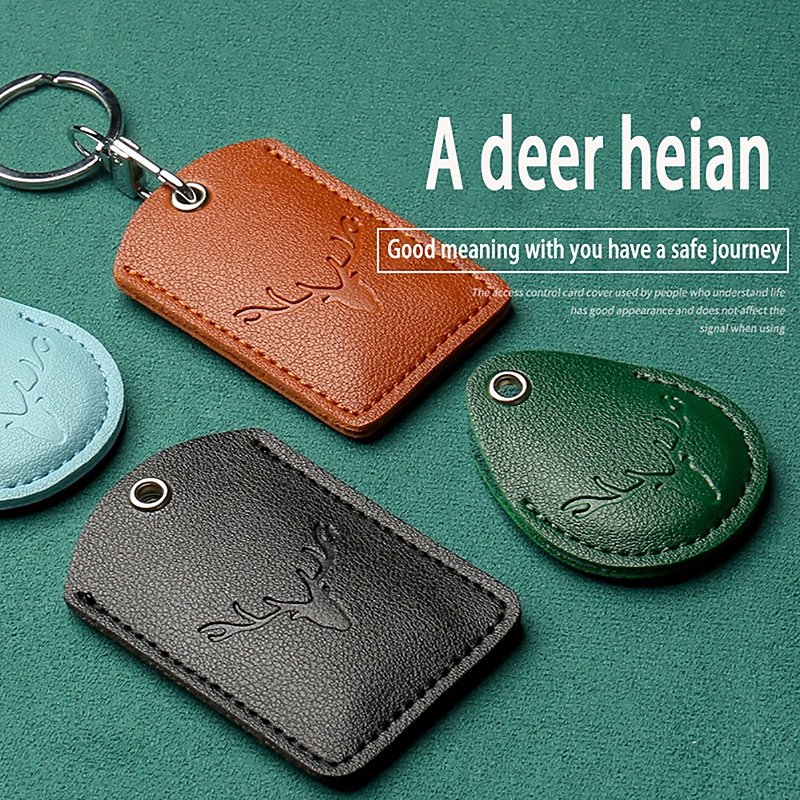 Blowgentlywind 1 PC การ์ดสะสมซองหนังพวงกุญแจ Key แหวนประตูล็อค Access Tags ID Card Case พวงกุญแจ Access Card กระเป๋า BGW
