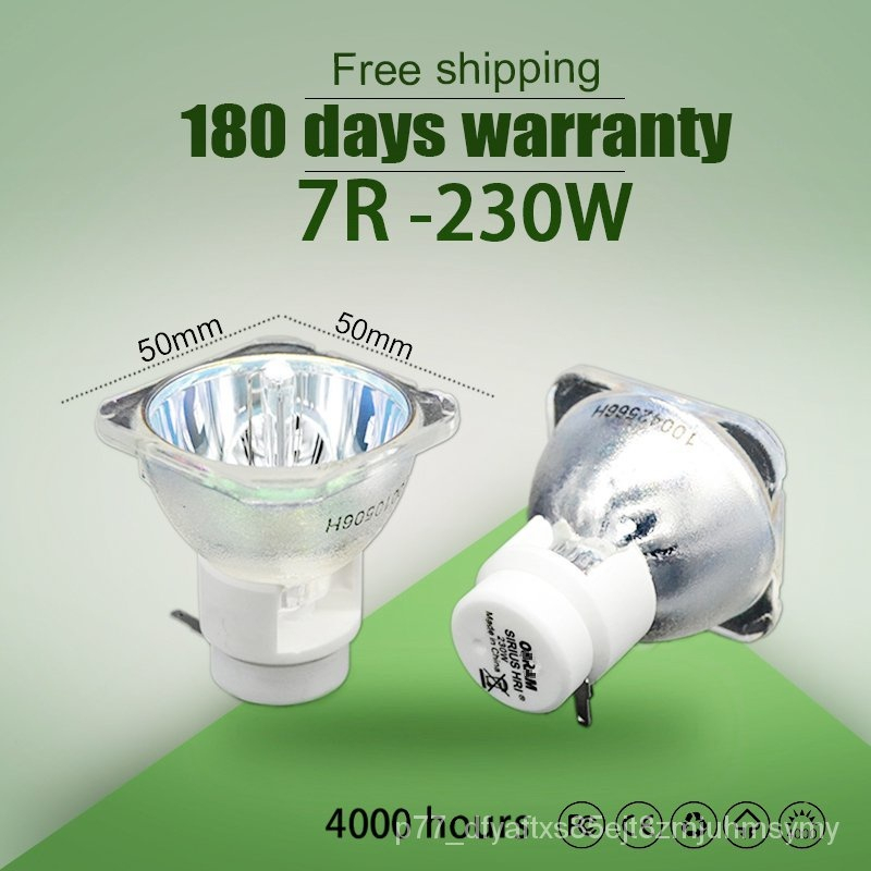 【สต็อกพร้อมใช้งาน】โคมไฟลำแสงเคลื่อนที่ 7R 230W P-VIP 230/1.0 E20.8 สำหรับ Osram ใหม่ 100% คุณภาพสูง