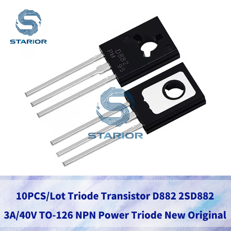 10 ชิ้น Triode ทรานซิสเตอร์ D882 2SD882 3A/40V TO-126 NPN Power Triod ใหม่เดิม