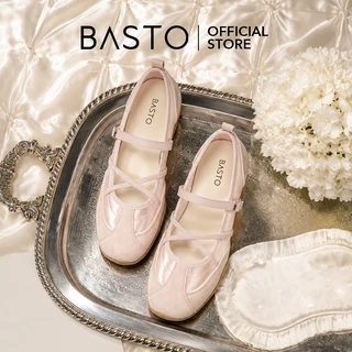 【CrissGlow】BASTO Women's Mary Jane Flats Ballet Sneakers รองเท้าแมรี่เจน รองเท้าผ้าใบ รองเท้าบัลเล่ต์ YXMD1