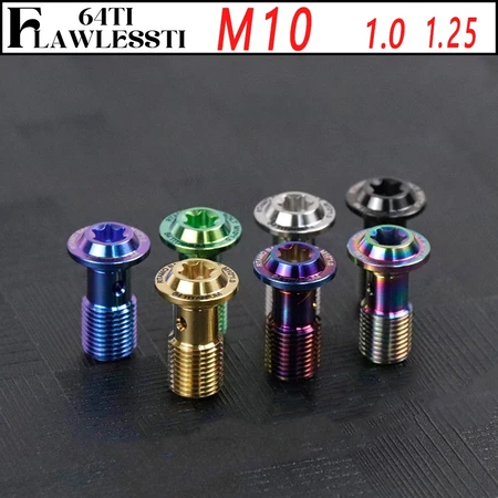 FLAWLESSTI M10x1.0 1.25 Pitch Gr5 CNC ไทเทเนียม Banjo Bolt เบรค Master กระบอกด้านหน้าด้านหลังเบรค Caliper Bolt สําหรับ F