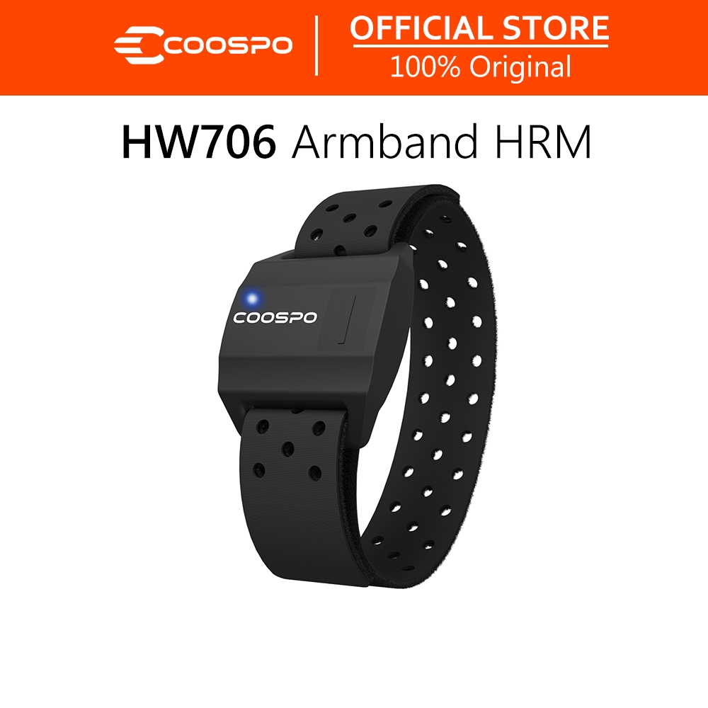 COOSPO Armband Heart Rate Monitor, HW706,Bluetooth ANT+ HR Optical Sensor สําหรับเล่นกีฬา,ชาร์จ Dual Band IP67 HRM,ใช้งานร่วมกับ Peloton,Waohoo,Polar Beat,Strava,โยคะ