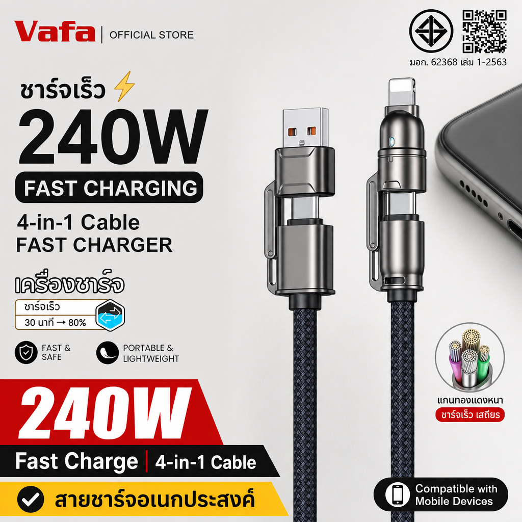 สายชาร์จเร็ว Type-C to Type-C 60W และ Type-C to iOS 27W 0.3/1.2ม. โอนข้อมูล 480Mbps สายคล้องคอพวงกุญ