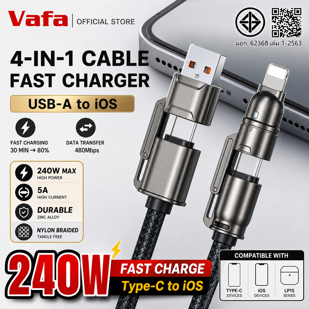 สายชาร์จพวงกุญแจ Type-C 60W/27W แบบคล้องคอ 0.3/1.2 ม. ถักทนทาน โอนข้อมูล 480Mbps พกง่าย สำหรับ C-C/i