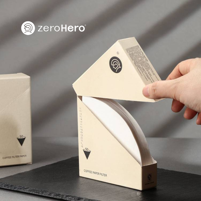 zerohero กาแฟV60 Filter Paper Drip กาแฟดริป กระดาษกรอง POUR-OVER เยื่อกระดาษธรรมชาตินำเข้าจากญี่ปุ่น