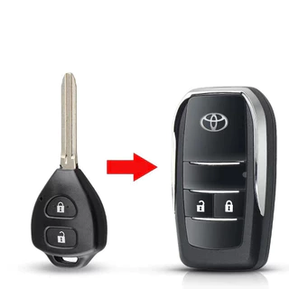 กุญแจรีโมท Toyota ที่ใส่กุญแจพับ เคสรีโมตกุญแจรถยนต์ แบบฝาพับ 4 ปุ่ม สําหรับ Toyota Vios Wish Altis Camry Commuter