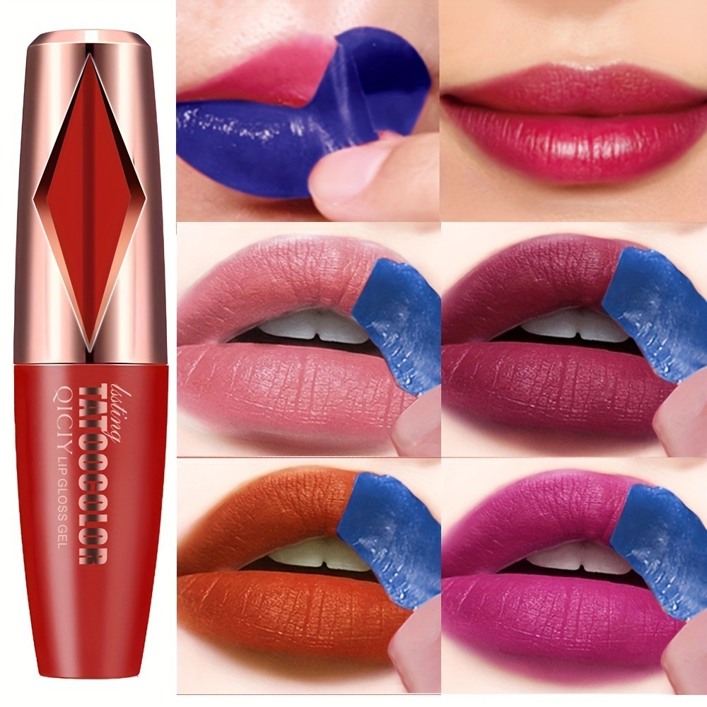 Matte Peel-off Lip Gloss - ติดทนนานกันน้ําธรรมชาติ Moisturizing Highly Pigmented Transfer-proof แต่งหน้าสําหรับผู้หญิง