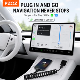 PZOZ LED 240W Type-C Spring สายชาร์จโทรศัพท์มือถือพร้อมความเร็วการถ่ายโอนข้อมูล 480Mbps