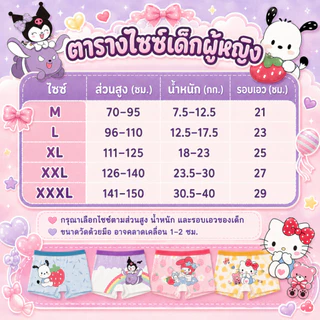 ชุดชั้นใน 4 ชิ้นสำหรับเด็กผู้หญิงวัย 2-14 ปี ดีไซน์ลายการ์ตูนน่ารัก ทำจากผ้าระบายอากาศ