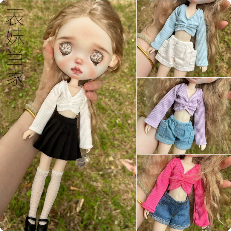 Ob24 Doll Clothes blythe Small Ragdoll Stretch Long-Sleeved Clothes