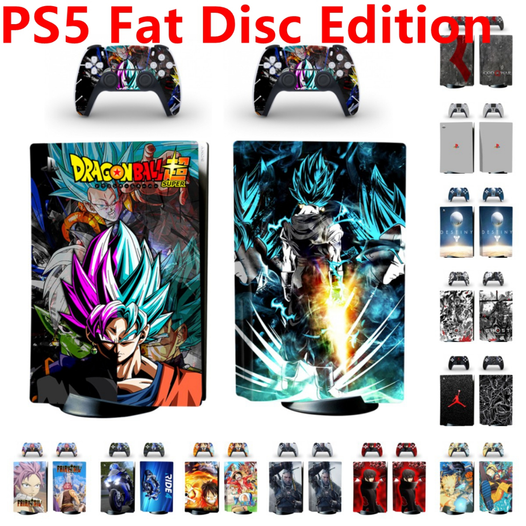 100 สีผิวชุดสติกเกอร์เข้ากันได้กับ Sony Playstation 5 Fat Disc Edition ไวนิล Decal Wrap ฟิล์มป้องกัน