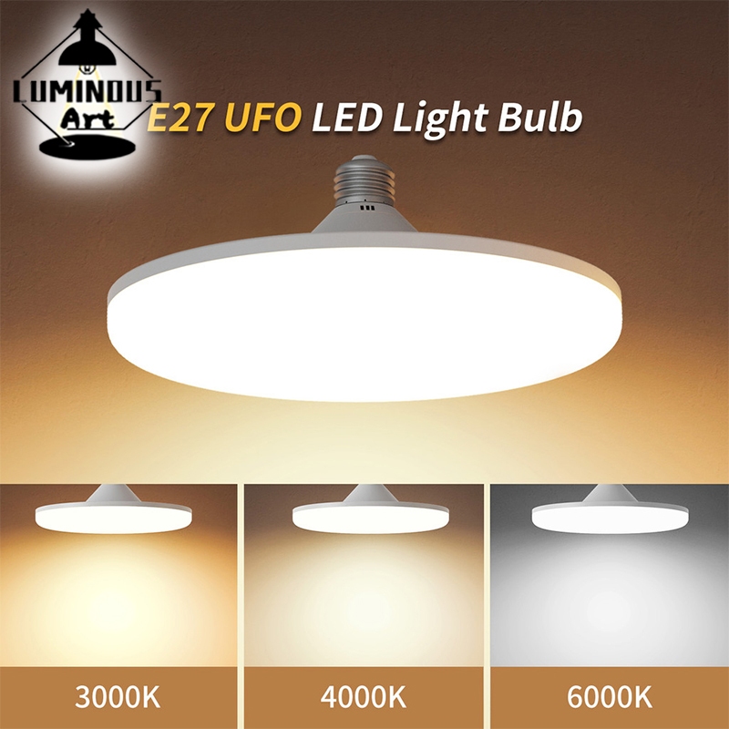 LUMINOUS หลอดไฟ LED E27 220V ทรงจานบิน 20W-200W แสงขาวเย็น สําหรับไฟบ้าน