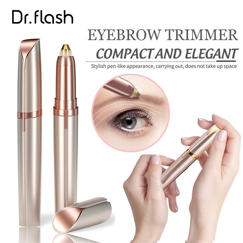 Dr.flash เครื่องโกนคิ้วไฟฟ้าไร้เจ็บ ชาร์จUSB ตัดขนหนวดริมฝีปาก ขนใบหน้า พกพาเดินทาง ของขวัญสาวๆแต่งหน้า