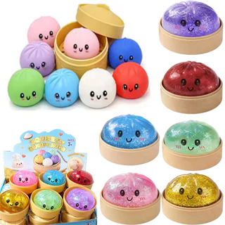 [🇹🇭⚡12hจัดส่ง] 3 ชิ้น Glitter Dumpling ความเครียดบรรเทาของเล่นช้า Rising Dumpling Squishy พร้อมกล่อง Fidget ของเล่นสําหรับเด็กผู้ใหญ่ Anti-Anxiety Gif