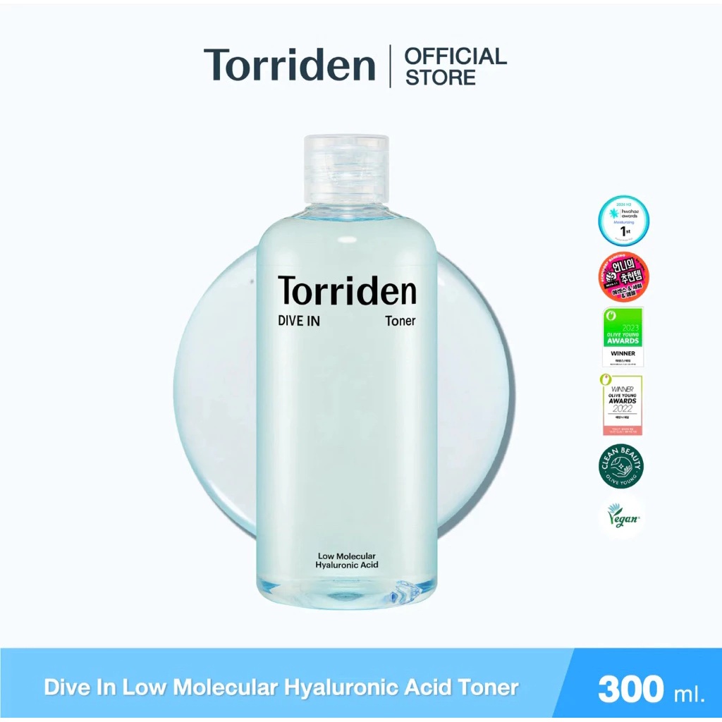 Torriden Dive In Hyaluronic Acid Toner (300ml) - ทอร์ริเดนโทนเนอร์ ไฮยาลูรอนิก เติมความชุ่มชื้นให้ผิว
