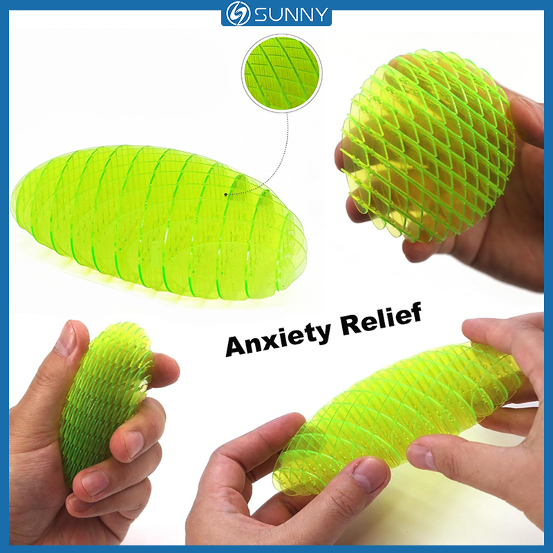 SunnyFit Fidget Worm ของเล่น Decompression ยืดหยุ่น 3D ตาข่ายยืดหยุ่นความเครียดบรรเทาความวิตกกังวล
