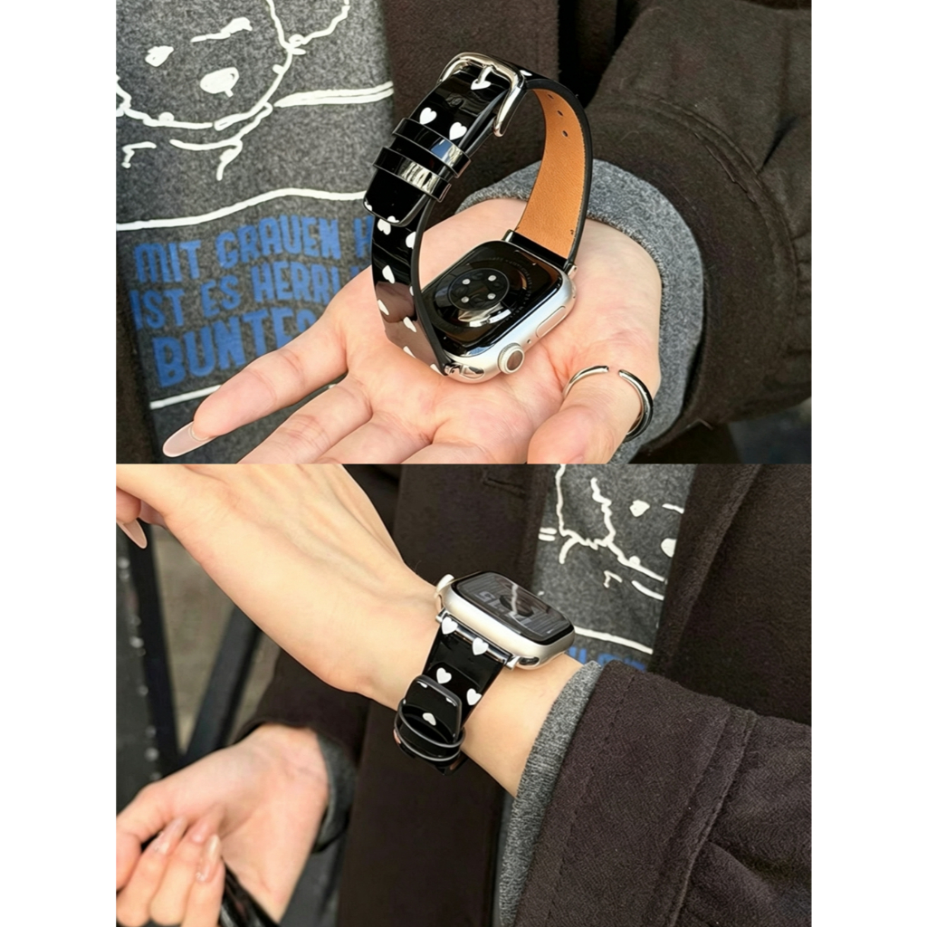 Smooth สําหรับ Apple Watch หนัง Loop band ผู้หญิง slim บาง Series 11/10/9/8/7/6/5/4/3/2/1 SE 38 มม.40 มม.41 มม.42 มม.44 มม.45 มม.46 มม.49 มม.