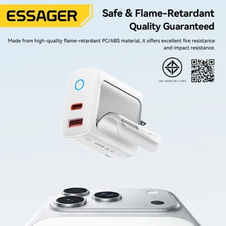 Essager 20W อะแดปเตอร์ชาร์จแบบรวดเร็ว QC3.0 พอร์ต USB และสายเคเบิล 1 เมตรสำหรับ Micro / Type-C / iP