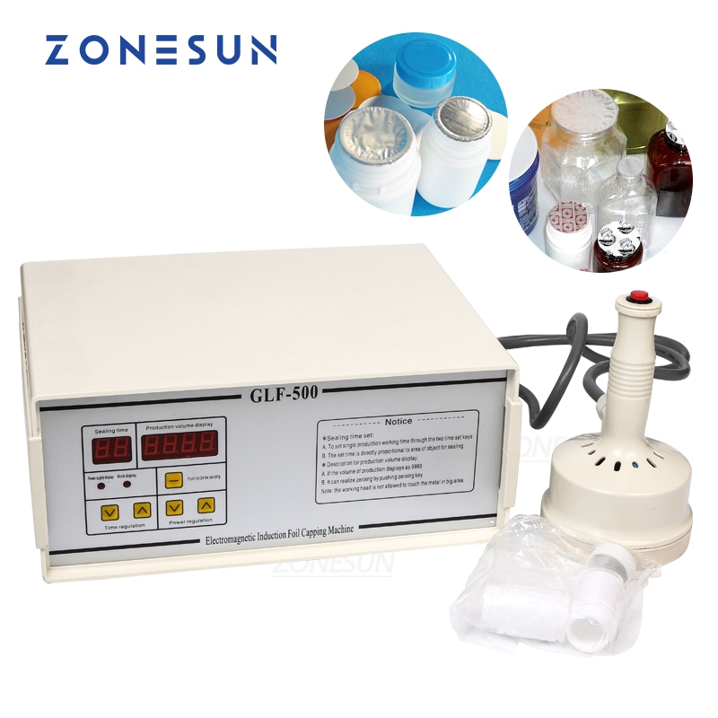 ZONESUN GLF-500 เครื่องซีลฟอยล์แบบเหนี่ยวนํามือถือเครื่องซีลฝาอลูมิเนียมฟอยล์สําหรับบรรจุภัณฑ์ขวด