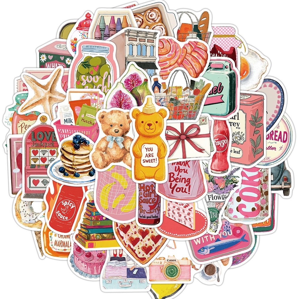 [สติ๊กเกอร์ขนาดใหญ่]50ชิ้นความงามสติ๊กเกอร์กราฟฟิตีสําหรับขวดน้ําโน๊ตบุ๊คโทรศัพท์คู่มือสมุดภาพสติ๊กเกอร์ของเล่นเด็ก