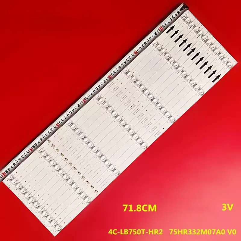 12 ชิ้น/เซ็ต led backlight Strip สําหรับ Xiaomi L75M6-ES light Strip 75D8000 75HR332M07A0 V0 4C-LB75