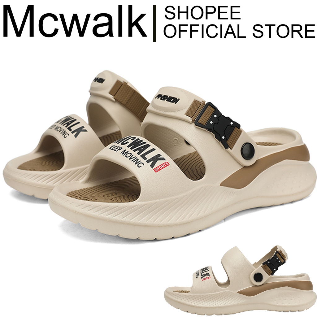 Mcwalk รองเท้าแตะระบายอากาศได้ดี พื้นนิ่ม รองเท้าโครเกส์ EVA กันลื่น หัวโต หนา 5cm ชาย-หญิง ใส่สบาย ไม่ร้อนเท้า ไร้กลิ่น MC2490-1 36-45