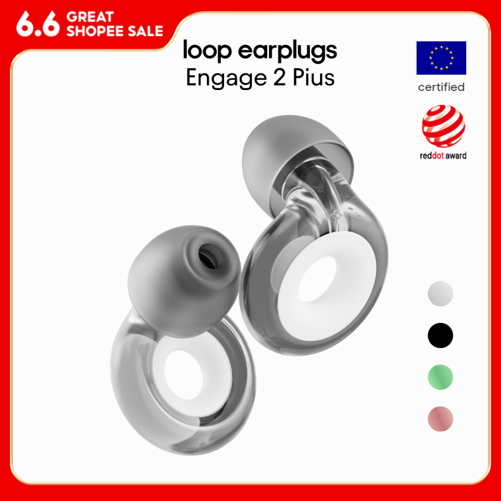Loop Engage 2 Plus - ที่อุดหูลดเสียงรบกวน ความเที่ยงตรงสูง (16 + 9 dB) สําหรับการประชุมทางสังคม การสนทนา การปกครอง และการรบกวน - การออกแบบที่มีสไตล์ - โฟมหรือซิลิโคน กันเสียง ที่อุดหู จุกอุดหู