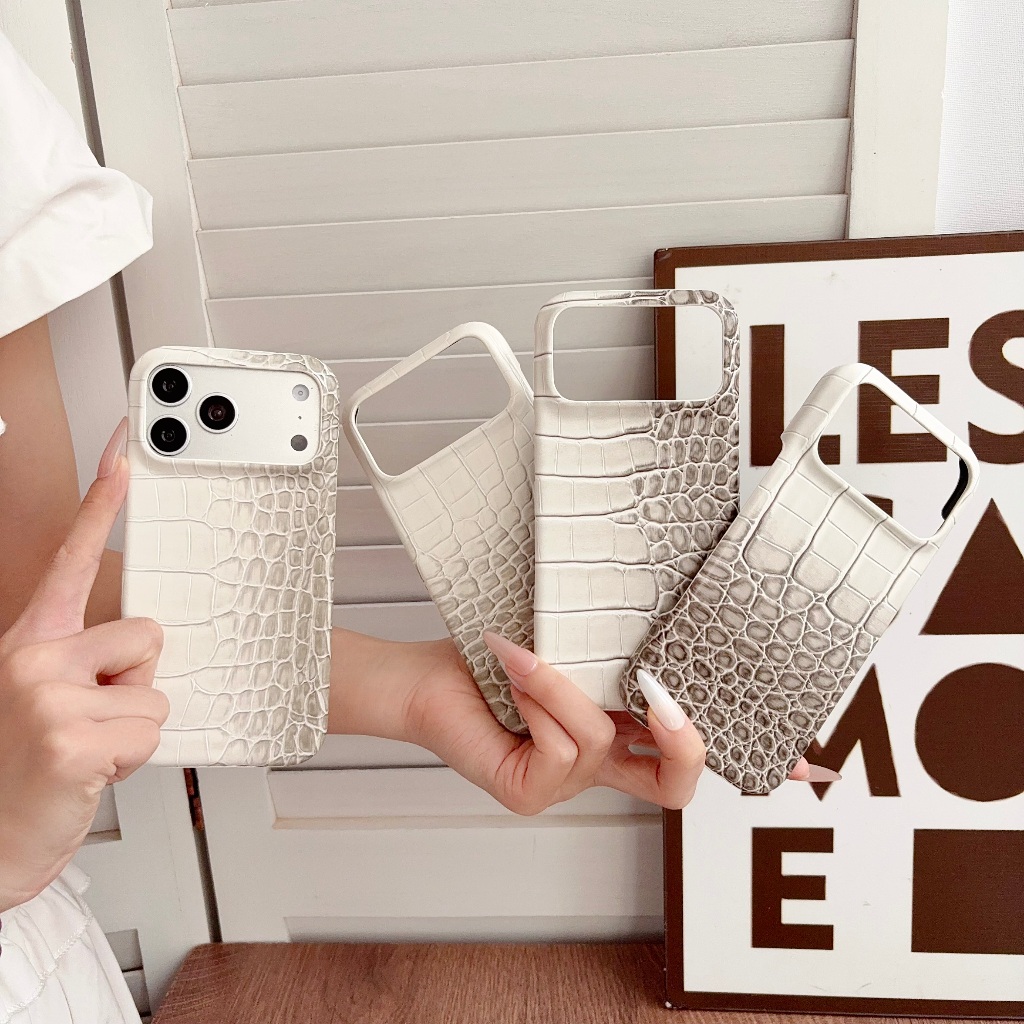 เคสหนังจระเข้สําหรับ iPhone 17 Pro Max IP17 17Pro 16Pro Max 15 Pro Max ฝาหลังหรูหรา