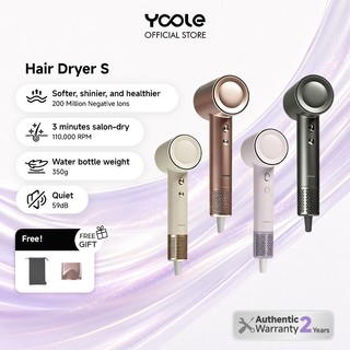 [New] Yoole Hair Dryer S, High-Speed Negative Ions 200M Ions 110,000 RPM 59dB Low Noise Lightweight Hair Blower Electric Blow Dryer