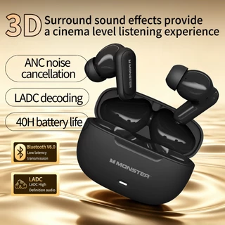 Monster HT20 TWS หูฟังบลูทูธ ANC ลดเสียงรบกวน HIFI สเตอริโอ Bluetooth 6.0 กันน้ำ กีฬา หูฟังไร้สาย
