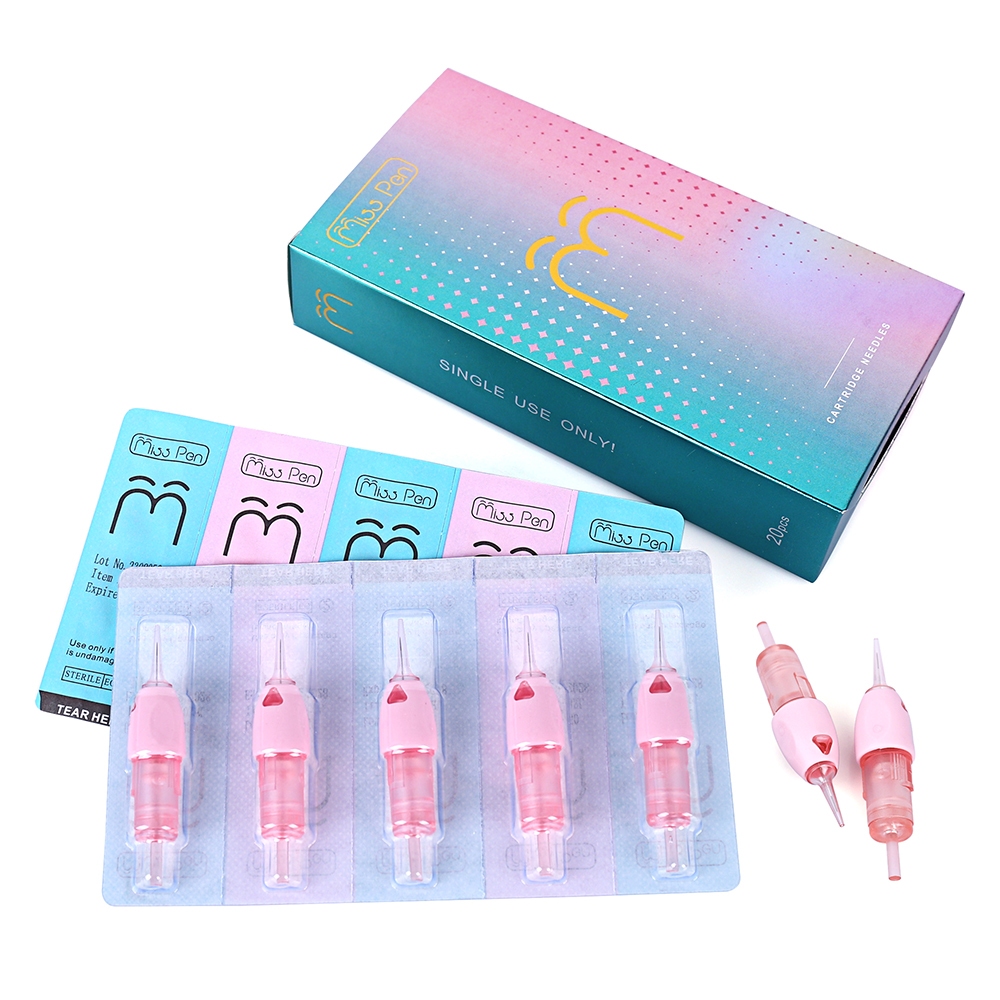 ข้อเสนอพิเศษ ตลับหมึกสักPMU PRO พร้อมฟิงเกอร์แพดตลับสีชมพู 20 ชิ้น/กล่อง