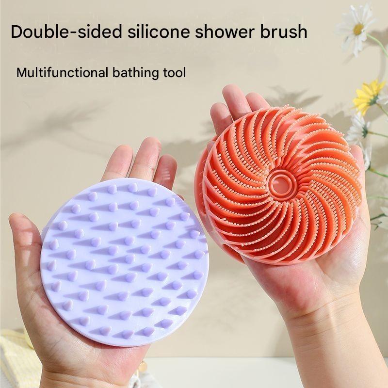 [COD] แปรงแชมพูอาบน้ําสองด้าน Bruhes แปรงอาบน้ําซิลิโคน Exfoliator Removing & Body Deep Cleansing Scrubber ผิวเรียบได้อย่างง่ายดาย SPA เครื่องมือสําหรับบ้านและการเดินทาง