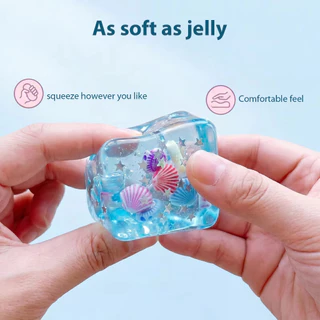 [🇹🇭⚡12Hจัดส่ง] 4 ชิ้น Ocean Ice Cube Squishy ของเล่นโปร่งใส Glitter ช้า Rising Fidget ของเล่นความเครียดบรรเทา Sensory ของเล่นสําหรับเด็กผู้ใหญ่ Office School