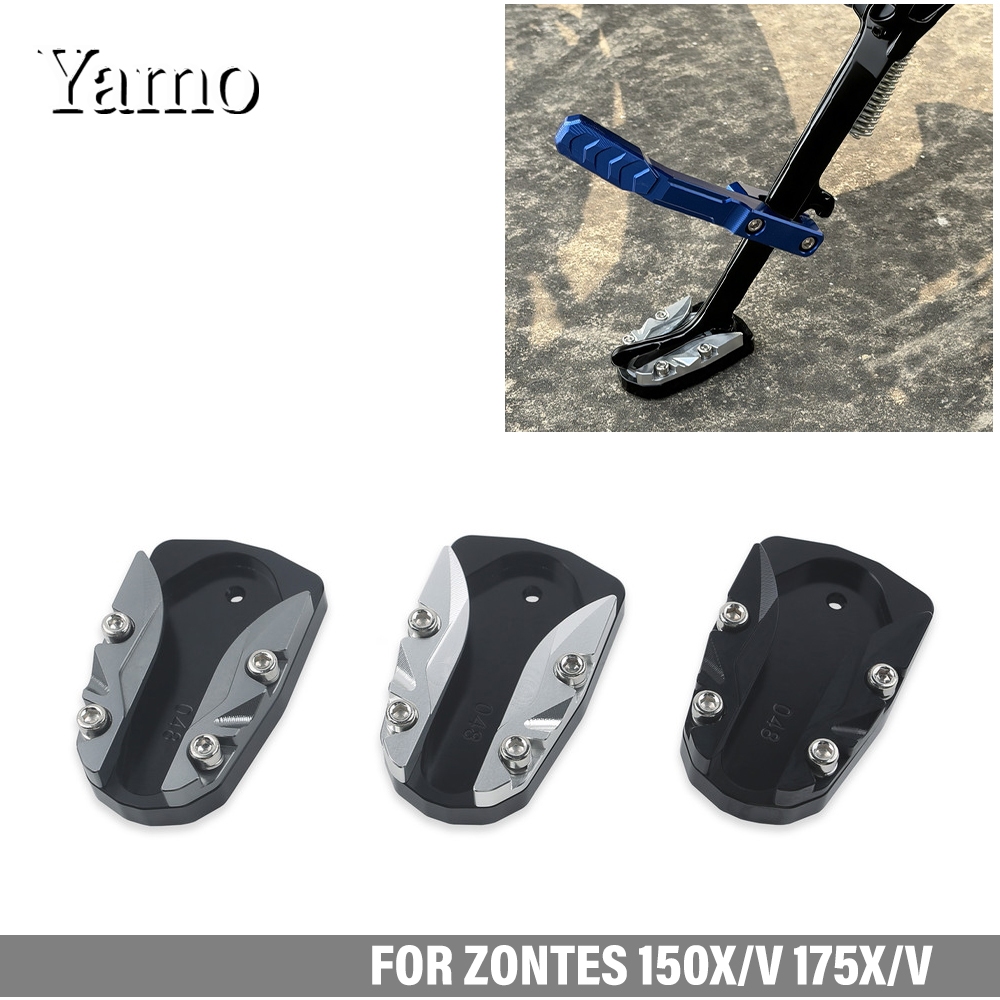สําหรับ ZONTES 150X 150V 175X 175V การปรับเปลี่ยนรถจักรยานยนต์ด้านข้างสนับสนุน Pad ขยายและกว้างขึ้น anti slip เท้า Pad ZT 150 X V 175 XP อลูมิเนียมด้านข้างสนับสนุนขยายฐาน