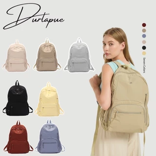 Durlapue-กระเป๋าเป้สะพายหลังผู้หญิง ผ้าไนล่อนกันน้ำ น้ำหนักเบา สไตล์มินิมอลแฟชั่น ความจุใหญ่ใส่แล็ปท็อป มีช่องเก็บของแยกหลายช่อง สายสะพายปรับระดับได้ เหมาะฤดูกาลเปิดเทอม ทำงานและท่องเที่ยว มี 7 สีให้เลือก
