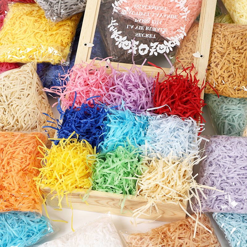 St.kunkka กระดาษฝอยสี 50g กระดาษเกล็ดสี กันกระแทก เติมกล่องของขวัญ แพ็คสินค้า DIY หลายสี