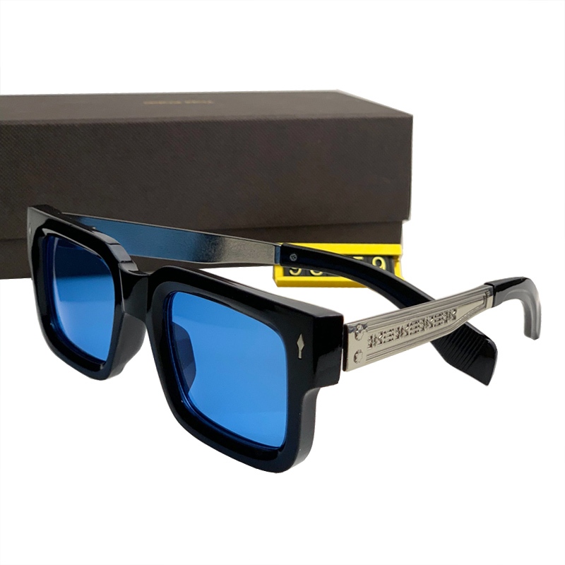 Retro Square แว่นตากันแดดสําหรับผู้ชายผู้หญิง Universal คลาสสิกสีฟ้าสีดําตกปลาขับรถ Shades สําหรับชายแว่นตากันแดดสําหรับชายหาดแสงแดด UV Protection
