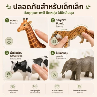 Dimoarch โมเดลสัตว์ ของเล่นจำลอง สวนสัตว์จำลอง สัตว์ป่า สัตว์ฟาร์ม ของเล่นเสริมพัฒนาการ พร้อมกล่องเก็บ