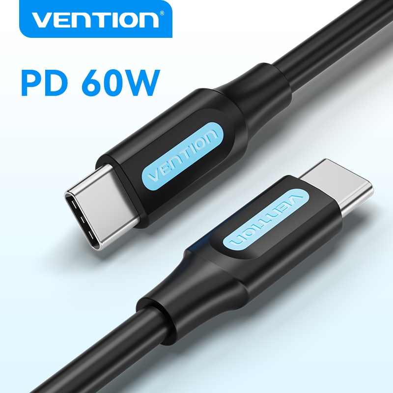 Vention Type C to Usb C Pd 60W สาย Usb C สายชาร์จความเร็วสูงสําหรับ Macbook Samsung