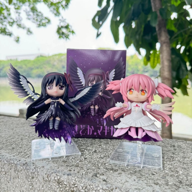 10 ซม.Puella Magi Madoka Magica Rebellion Story Kaname Madoka & Homura Akemi PVC รูป