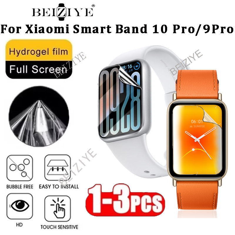 1/3pcs Hydrogel ฟิล์มป้องกันสําหรับ Xiaomi Smart Band 10 Pro Soft Clear ฟิล์มป้องกันแบบเต็มหน้าจอ Xiaomi Band 9 Pro สมาร์ท Wacth ไม่ใช่แก้ว