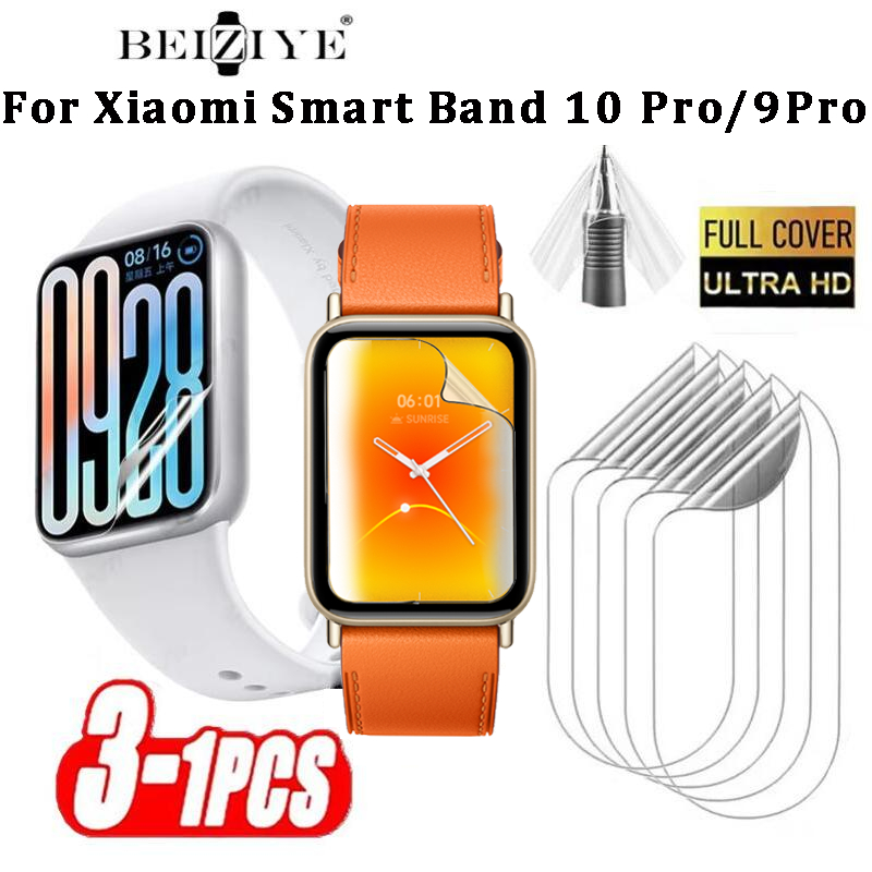 1-3PCS Hydrogel ฟิล์ม Xiaomi Smart Band 10 Pro สมาร์ทวอท์ชฟิล์มป้องกันนุ่มสําหรับ Xiaomi Mi Band 9 อุปกรณ์เสริม Smartband ไม่ใช่แก้ว