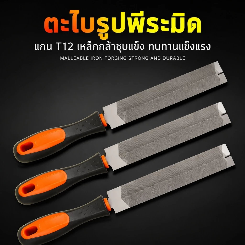 🔥 ชุด 6 นิ้ว รวมหลากแบบ ตะไบแบน กลม ตะไบเหลี่ยม ตะไบสามเหลี่ยม ไบท้องแบน ไบท้องกลม เหล็กงานละเอียด สำหรับงานช่างและ DIY T0039